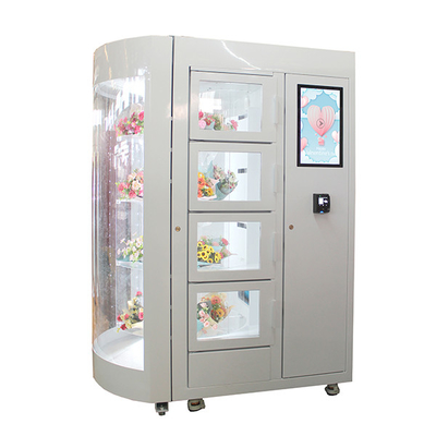Automated Rose Fresh Flower Self Service Vending Locker Machine With Transparent Window Showing