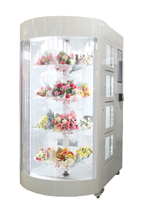 24 Saat Mini Mart Çiçek Otomatı Dolapları Makinesi Akıllı Kart Ödemesi Soğuk Haddelenmiş Çelik