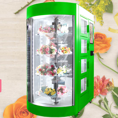Full Automatic Floss Flower Vending Locker Machine Transparent Door Fridge