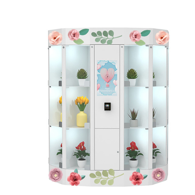 Akıllı Soğutma Dolabı 120V ile Yuvarlak Çiçek Dağıtıcı Buzdolabı Otomatı