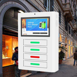 Reklam LCD Ekran Cep Telefonu Şarj İstasyonları, Beyaz Cep Telefonu Şarj Kiosk