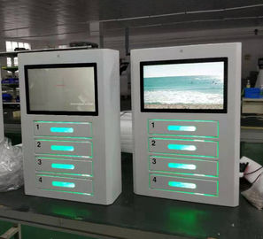 Reklam Ekranı ile 4 Elektrikli Dolaplar Duvara Montaj Cep Telefonu Şarj İstasyonu Kiosk