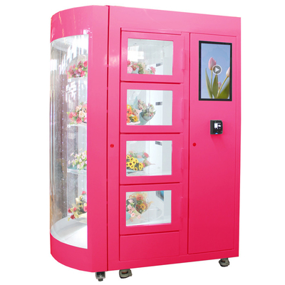 LED Lighting Rotating Bouquet Flower Vending Machine 24 Hours Smart Locker System