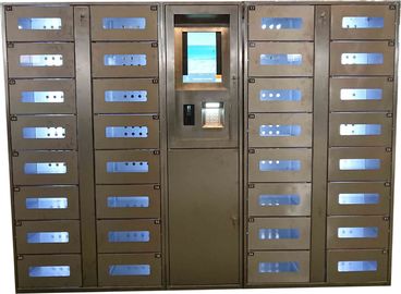 Kalite  Stainless Steel Vending Locker With LED Lights And Transparent Doors Remote Control Function fabrika