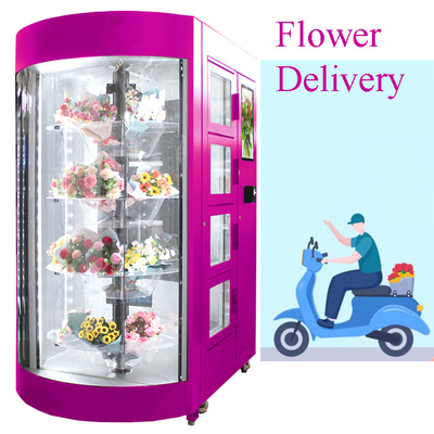 Taze Çiçek Otomatı Soyunma Makinesi 120V Teslimat Soğutma Dokunmatik Ekran Akıllı
