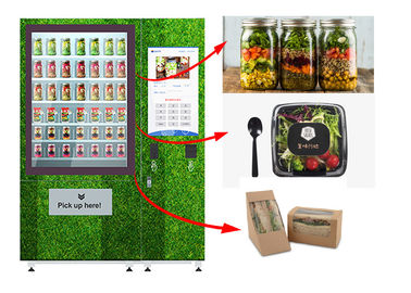 Dokunmatik Ekran Soğutmalı Salata Vending Machine, Lift ile Sağlıklı Gıda Otomatı