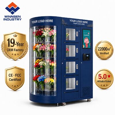 Kalite Winnsen Smart 24 saat soğutulmuş dokunmatik ekranlı çiçek satış makinesi fabrika