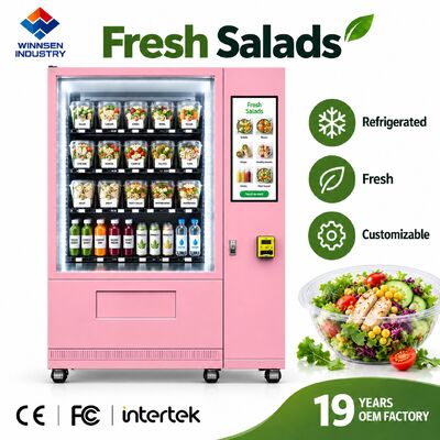 Kalite Süpermarket Yemek Alanı İçin Winnsen Akıllı Salata Otomatı Taze Hızlı Yemek fabrika