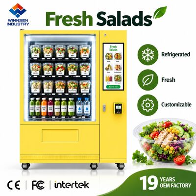 Kalite Winnsen Refrigerated Salad Vending Machine with Cloud Platform Remote Management Reports fabrika