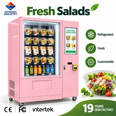 Kalite Winnsen Commercial Salad Vending Machine Cashless Card QR Coin Payment Accepted fabrika