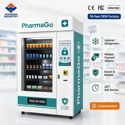 Kalite Winnsen Outdoor Pharmacy Vending Machine 24/7 Smart Medicine Kiosk for Drug Store Front fabrika